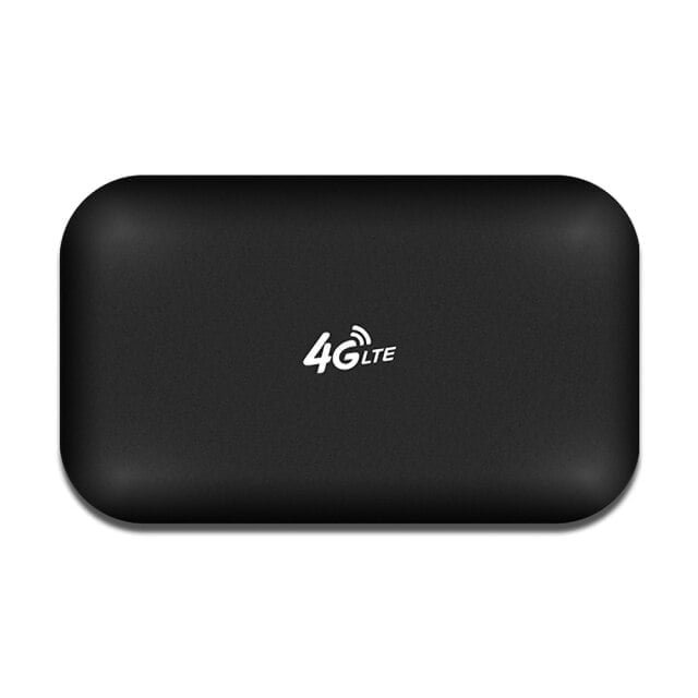 Juodas XM41 modemas iš nugaros su 4G LTE logotipu
