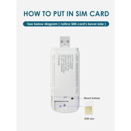 UF1602 modemo nugarėlė – kaip įdėti SIM kortelę