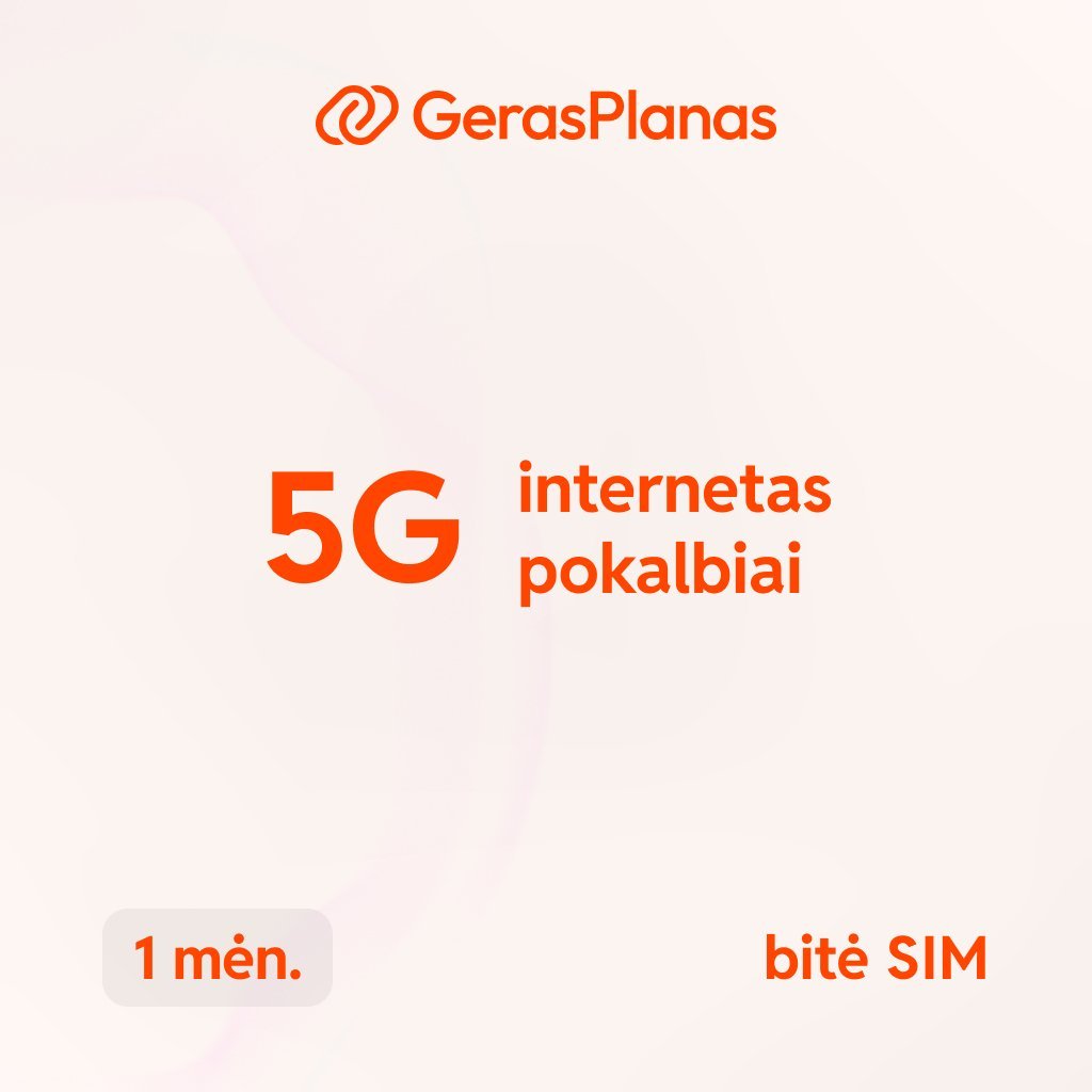 „5G Neribotas B“ – 1 mėnesio planas su neribotu internetu ir skambučiais