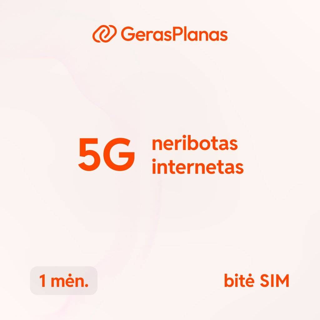 „Namai 5G mobilus internetas“ – 1 mėnesio neribotas planas