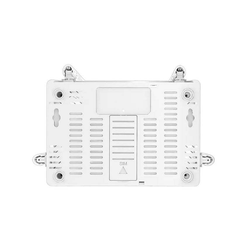 XM310 modemo apačia su ventiliacijos angomis ir tvirtinimo vietomis