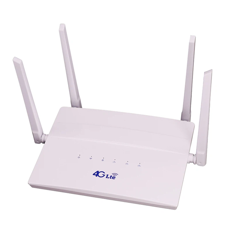 XM 322 maršrutizatoriaus pakuotė su priedais: adapteriu ir laidu